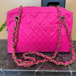 Chanel Hot Pink Quilted Chain Strap Bag